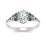 Load image into Gallery viewer, split-band-antique-oval-shaped-emerald-engagement-ring-in-white-gold-FD9816OVRGEMGR-NL-WG
