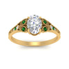 Load image into Gallery viewer, split-band-antique-oval-shaped-emerald-engagement-ring-in-yellow-gold-FD9816OVRGEMGR-NL-YG