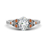 Load image into Gallery viewer, split-band-antique-oval-shaped-orange-sapphire-engagement-ring-in-white-gold-FD9816OVRGSAOR-NL-WG