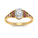 Load image into Gallery viewer, split-band-antique-oval-shaped-pink-sapphire-engagement-ring-in-yellow-gold-FD9816OVRGSADRPI-NL-YG