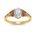 Thumbnail 62 - split-band-antique-oval-shaped-pink-sapphire-engagement-ring-in-yellow-gold-FD9816OVRGSADRPI-NL-YG