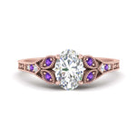 Load image into Gallery viewer, split-band-antique-oval-shaped-purple-topaz-engagement-ring-in-rose-gold-FD9816OVRGVITO-NL-RG