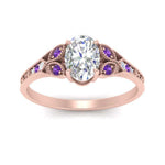 Load image into Gallery viewer, split-band-antique-oval-shaped-purple-topaz-engagement-ring-in-rose-gold-FD9816OVRGVITO-NL-RG
