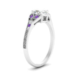 Load image into Gallery viewer, split-band-antique-oval-shaped-purple-topaz-engagement-ring-in-white-gold-FD9816OVRGVITO-NL-WG