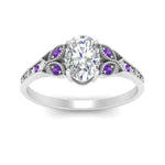 Load image into Gallery viewer, split-band-antique-oval-shaped-purple-topaz-engagement-ring-in-white-gold-FD9816OVRGVITO-NL-WG