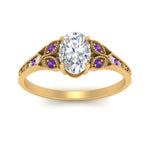 Load image into Gallery viewer, split-band-antique-oval-shaped-purple-topaz-engagement-ring-in-yellow-gold-FD9816OVRGVITO-NL-YG
