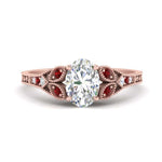Load image into Gallery viewer, split-band-antique-oval-shaped-ruby-engagement-ring-in-rose-gold-FD9816OVRGRUDR-NL-RG
