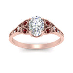 Load image into Gallery viewer, split-band-antique-oval-shaped-ruby-engagement-ring-in-rose-gold-FD9816OVRGRUDR-NL-RG