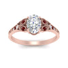 Load image into Gallery viewer, split-band-antique-oval-shaped-ruby-engagement-ring-in-rose-gold-FD9816OVRGRUDR-NL-RG