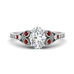 Load image into Gallery viewer, split-band-antique-oval-shaped-ruby-engagement-ring-in-white-gold-FD9816OVRGRUDR-NL-WG
