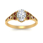 Load image into Gallery viewer, split-band-antique-oval-shaped-ruby-engagement-ring-in-yellow-gold-FD9816OVRGRUDR-NL-YG