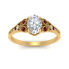 Load image into Gallery viewer, split-band-antique-oval-shaped-ruby-engagement-ring-in-yellow-gold-FD9816OVRGRUDR-NL-YG