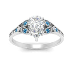 Load image into Gallery viewer, split-band-antique-pear-shaped-blue-topaz-engagement-ring-in-white-gold-FD9816PERGICBLTO-NL-WG
