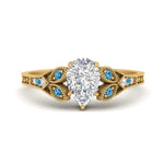 Load image into Gallery viewer, split-band-antique-pear-shaped-blue-topaz-engagement-ring-in-yellow-gold-FD9816PERGICBLTO-NL-YG
