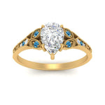 Load image into Gallery viewer, split-band-antique-pear-shaped-blue-topaz-engagement-ring-in-yellow-gold-FD9816PERGICBLTO-NL-YG
