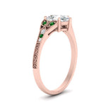 Load image into Gallery viewer, split-band-antique-pear-shaped-emerald-engagement-ring-in-rose-gold-FD9816PERGEMGR-NL-RG
