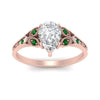 Load image into Gallery viewer, split-band-antique-pear-shaped-emerald-engagement-ring-in-rose-gold-FD9816PERGEMGR-NL-RG