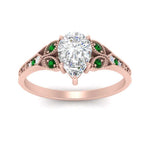 Load image into Gallery viewer, split-band-antique-pear-shaped-emerald-engagement-ring-in-rose-gold-FD9816PERGEMGR-NL-RG
