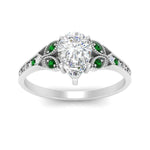 Load image into Gallery viewer, split-band-antique-pear-shaped-emerald-engagement-ring-in-white-gold-FD-9816PERGEMGR-NL-WG
