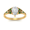 Load image into Gallery viewer, split-band-antique-pear-shaped-emerald-engagement-ring-in-yellow-gold-FD9816PERGEMGR-NL-YG