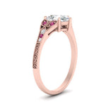 Load image into Gallery viewer, split-band-antique-pear-shaped-pink-sapphire-engagement-ring-in-rose-gold-FD9816PERGSADRPI-NL-RG
