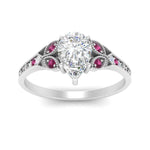 Load image into Gallery viewer, split-band-antique-pear-shaped-pink-sapphire-engagement-ring-in-white-gold-FD9816PERGSADRPI-NL-WG
