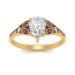 Load image into Gallery viewer, split-band-antique-pear-shaped-purple-topaz-engagement-ring-in-yellow-gold-FD9816PERGVITO-NL-YG
