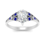Load image into Gallery viewer, split-band-antique-pear-shaped-sapphire-engagement-ring-in-white-gold-FD9816PERGSABL-NL-WG
