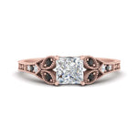 Load image into Gallery viewer, split-band-antique-princess-cut-black-diamond-engagement-ring-in-rose-gold-FD9816PRRGBLACK-NL-RG
