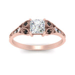 Load image into Gallery viewer, split-band-antique-princess-cut-black-diamond-engagement-ring-in-rose-gold-FD9816PRRGBLACK-NL-RG
