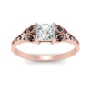 Load image into Gallery viewer, split-band-antique-princess-cut-black-diamond-engagement-ring-in-rose-gold-FD9816PRRGBLACK-NL-RG