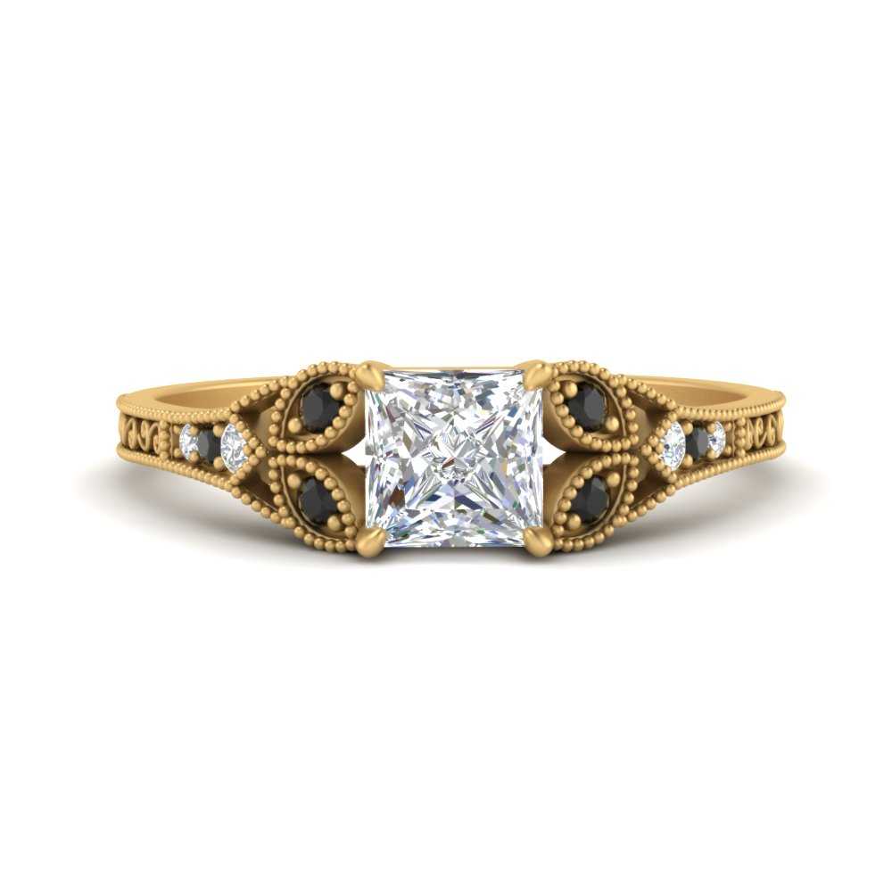 split-band-antique-princess-cut-black-diamond-engagement-ring-in-yellow-gold-FD9816PRRGBLACK-NL-YG