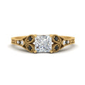 Thumbnail 73 - split-band-antique-princess-cut-black-diamond-engagement-ring-in-yellow-gold-FD9816PRRGBLACK-NL-YG