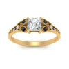 Load image into Gallery viewer, split-band-antique-princess-cut-black-diamond-engagement-ring-in-yellow-gold-FD9816PRRGBLACK-NL-YG