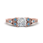 Load image into Gallery viewer, split-band-antique-princess-cut-blue-topaz-engagement-ring-in-rose-gold-FD9816PRRGICBLTO-NL-RG
