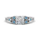Load image into Gallery viewer, split-band-antique-princess-cut-blue-topaz-engagement-ring-in-white-gold-FD9816PRRGICBLTO-NL-WG
