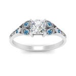 Load image into Gallery viewer, split-band-antique-princess-cut-blue-topaz-engagement-ring-in-white-gold-FD9816PRRGICBLTO-NL-WG
