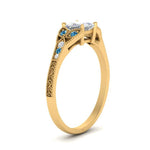 Load image into Gallery viewer, split-band-antique-princess-cut-blue-topaz-engagement-ring-in-yellow-gold-FD9816PRRGICBLTO-NL-YG
