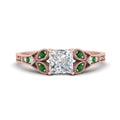 Thumbnail 13 - split-band-antique-princess-cut-emerald-engagement-ring-in-rose-gold-FD9816PRRGEMGR-NL-RG