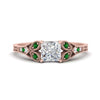 Load image into Gallery viewer, split-band-antique-princess-cut-emerald-engagement-ring-in-rose-gold-FD9816PRRGEMGR-NL-RG