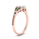 Load image into Gallery viewer, split-band-antique-princess-cut-emerald-engagement-ring-in-rose-gold-FD9816PRRGEMGR-NL-RG
