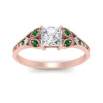 Load image into Gallery viewer, split-band-antique-princess-cut-emerald-engagement-ring-in-rose-gold-FD9816PRRGEMGR-NL-RG
