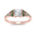 Thumbnail 14 - split-band-antique-princess-cut-emerald-engagement-ring-in-rose-gold-FD9816PRRGEMGR-NL-RG