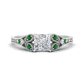 Thumbnail 40 - split-band-antique-princess-cut-emerald-engagement-ring-in-white-gold-FD9816PRRGEMGR-NL-WG