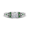 Load image into Gallery viewer, split-band-antique-princess-cut-emerald-engagement-ring-in-white-gold-FD9816PRRGEMGR-NL-WG