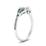 Load image into Gallery viewer, split-band-antique-princess-cut-emerald-engagement-ring-in-white-gold-FD9816PRRGEMGR-NL-WG
