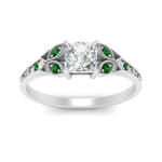 Load image into Gallery viewer, split-band-antique-princess-cut-emerald-engagement-ring-in-white-gold-FD9816PRRGEMGR-NL-WG
