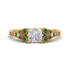 Load image into Gallery viewer, split-band-antique-princess-cut-emerald-engagement-ring-in-yellow-gold-FD9816PRRGEMGR-NL-YG