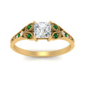 Thumbnail 68 - split-band-antique-princess-cut-emerald-engagement-ring-in-yellow-gold-FD9816PRRGEMGR-NL-YG