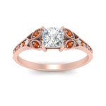 Load image into Gallery viewer, split-band-antique-princess-cut-orange-sapphire-engagement-ring-in-rose-gold-FD9816PRRGSAOR-NL-RG
